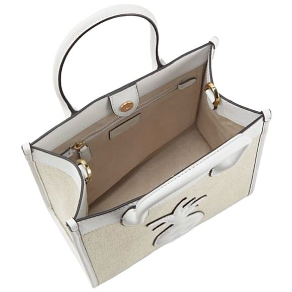 Jeff Wan Textile Tote – Quilted Leather Pineapple, Crossbody/Top Handle – Beige - Picture 12 of 12